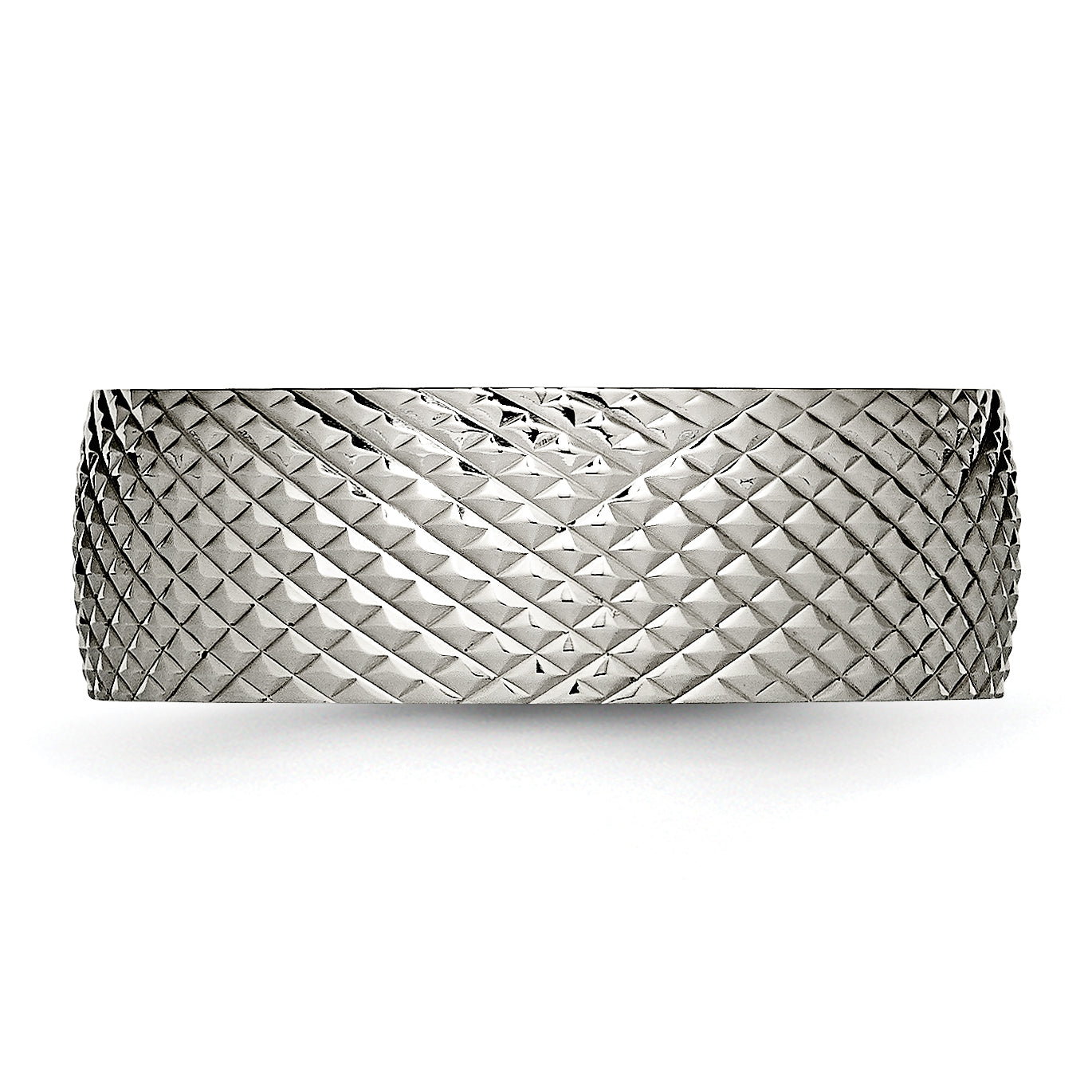 Polished & Textured Wedding Band in Titanium, 8mm