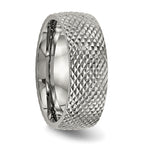 Polished & Textured Wedding Band in Titanium, 8mm