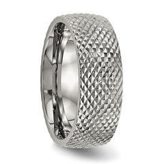 Titanium Polished and Textured 8mm Band