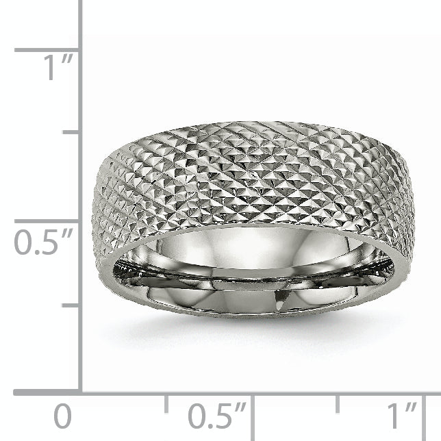 Titanium Polished and Textured 8mm Band