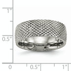Polished & Textured Wedding Band in Titanium, 8mm
