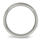 Ridged Edge Comfort-Fit Wedding Band in Titanium, 7mm