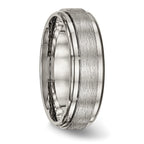 Ridged Edge Comfort-Fit Wedding Band in Titanium, 7mm