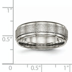Ridged Edge Comfort-Fit Wedding Band in Titanium, 7mm