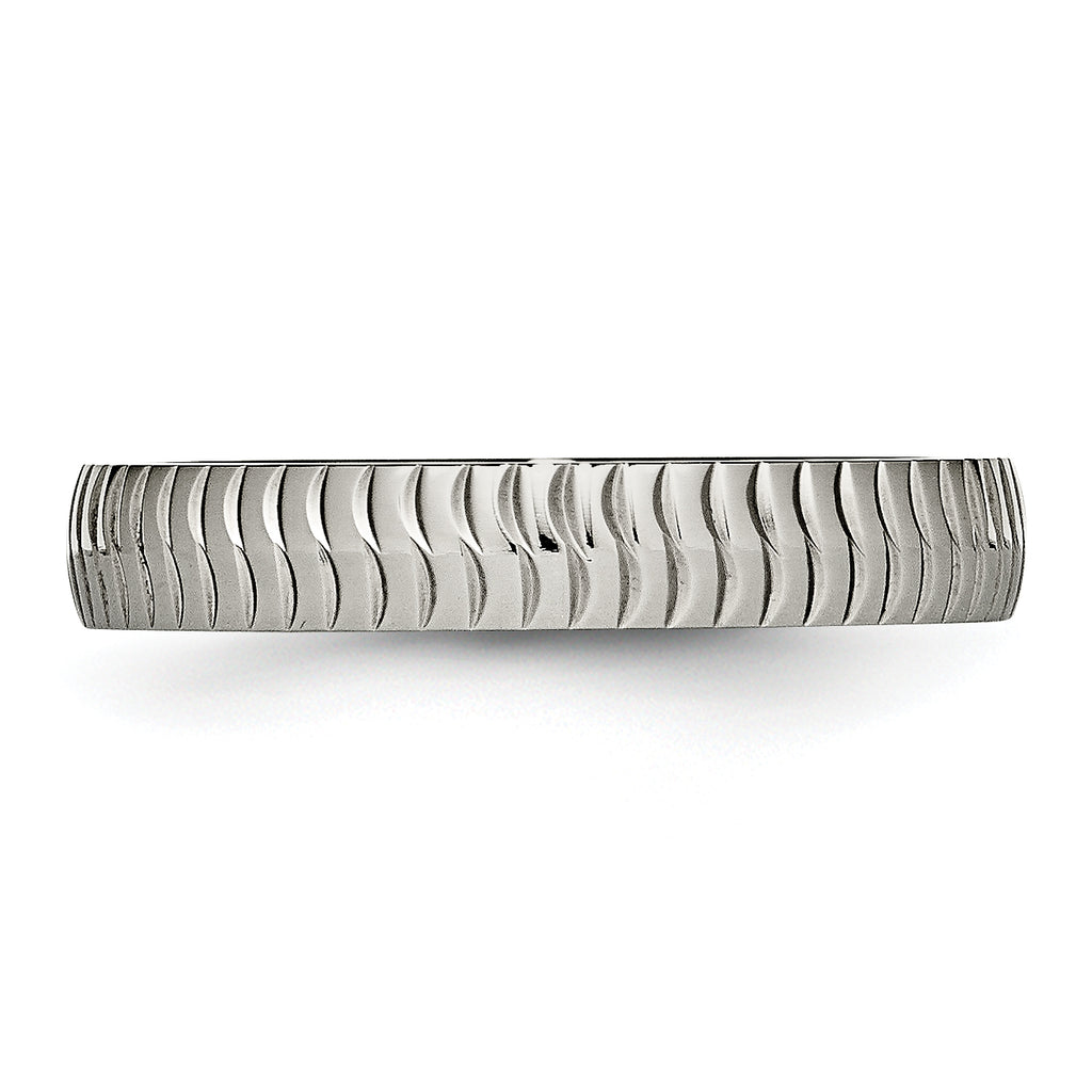 Polished & Textured Wedding Band in Titanium, 4mm
