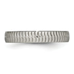 Polished & Textured Wedding Band in Titanium, 4mm