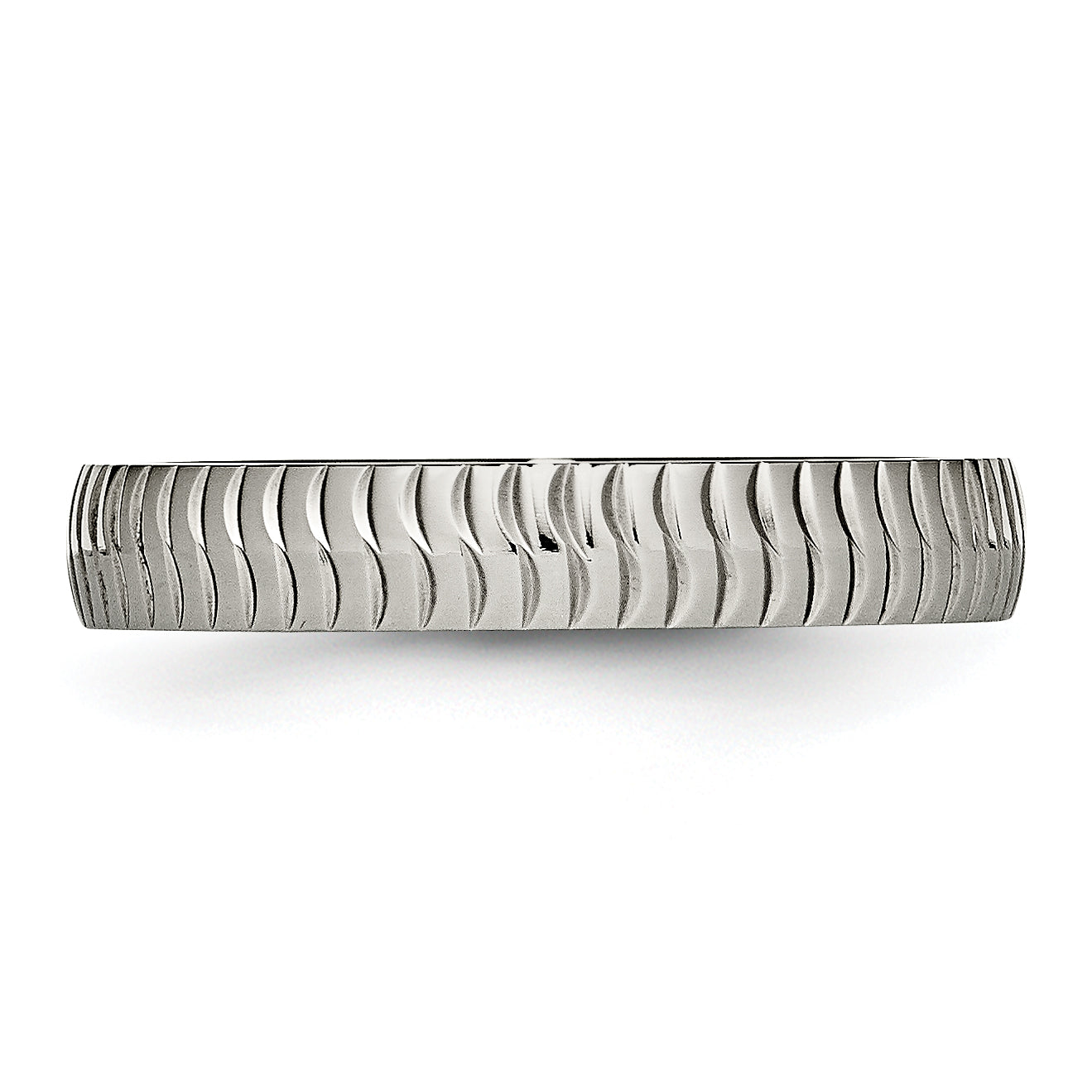 Polished & Textured Wedding Band in Titanium, 4mm