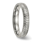 Polished & Textured Wedding Band in Titanium, 4mm