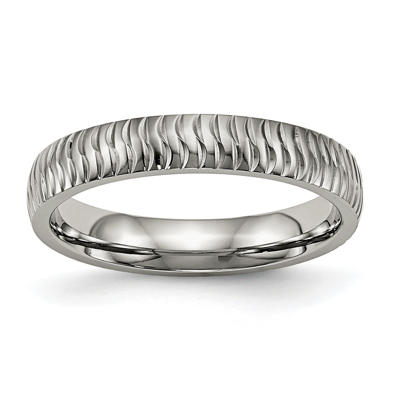 Titanium Polished and Textured 4mm Band Main image