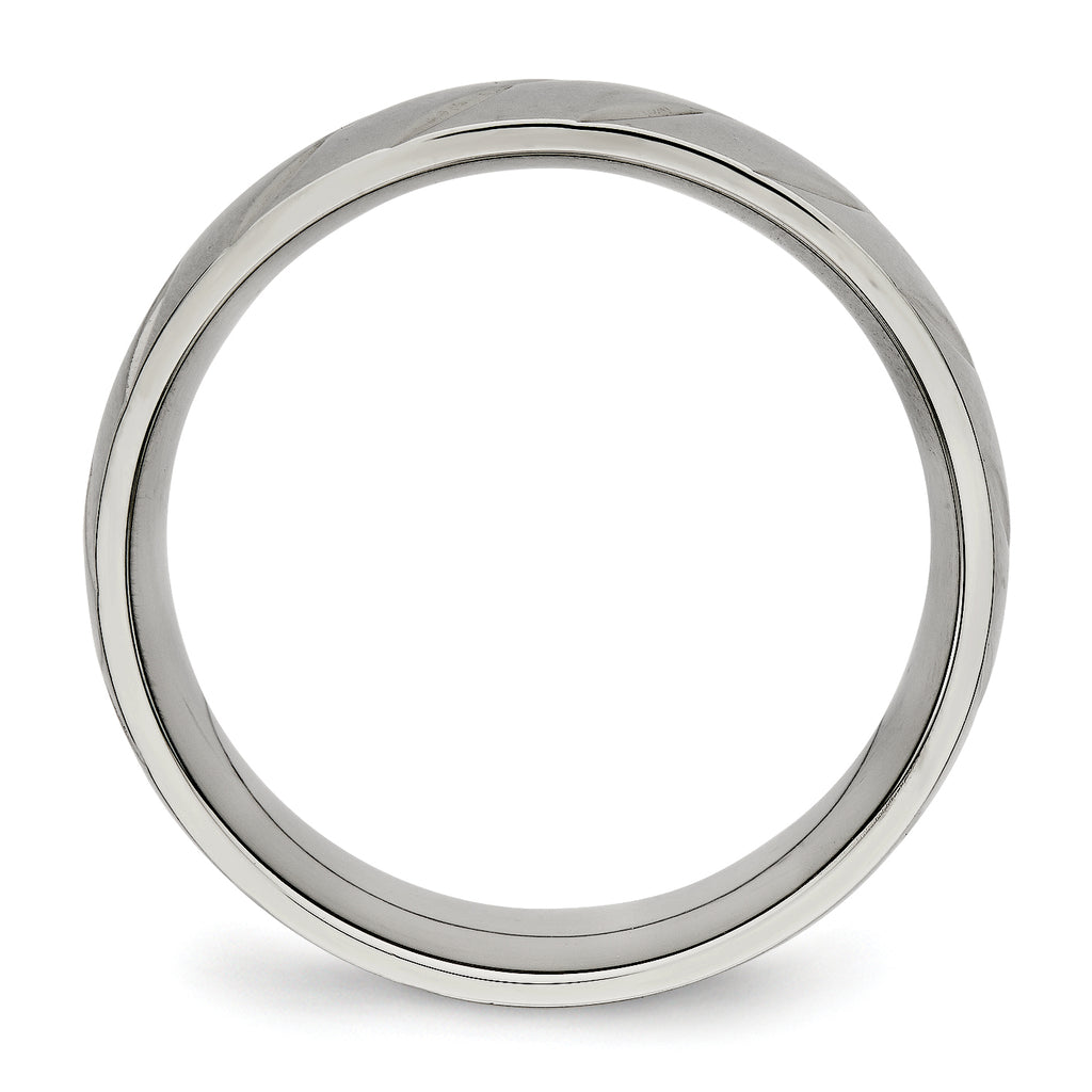 Diamond-Cut Wedding Band in Titanium, 8mm
