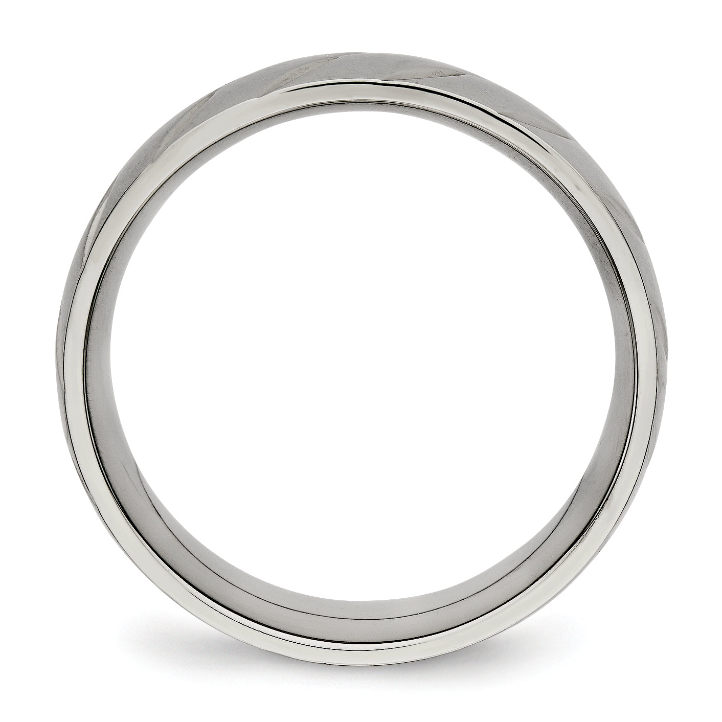 Diamond-Cut Wedding Band in Titanium, 8mm