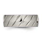 Diamond-Cut Wedding Band in Titanium, 8mm