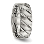 Diamond-Cut Wedding Band in Titanium, 8mm