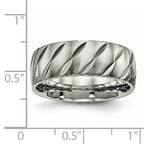 Diamond-Cut Wedding Band in Titanium, 8mm