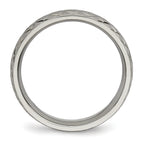 Polished & Textured Wedding Band in Titanium, 6mm