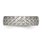 Polished & Textured Wedding Band in Titanium, 6mm