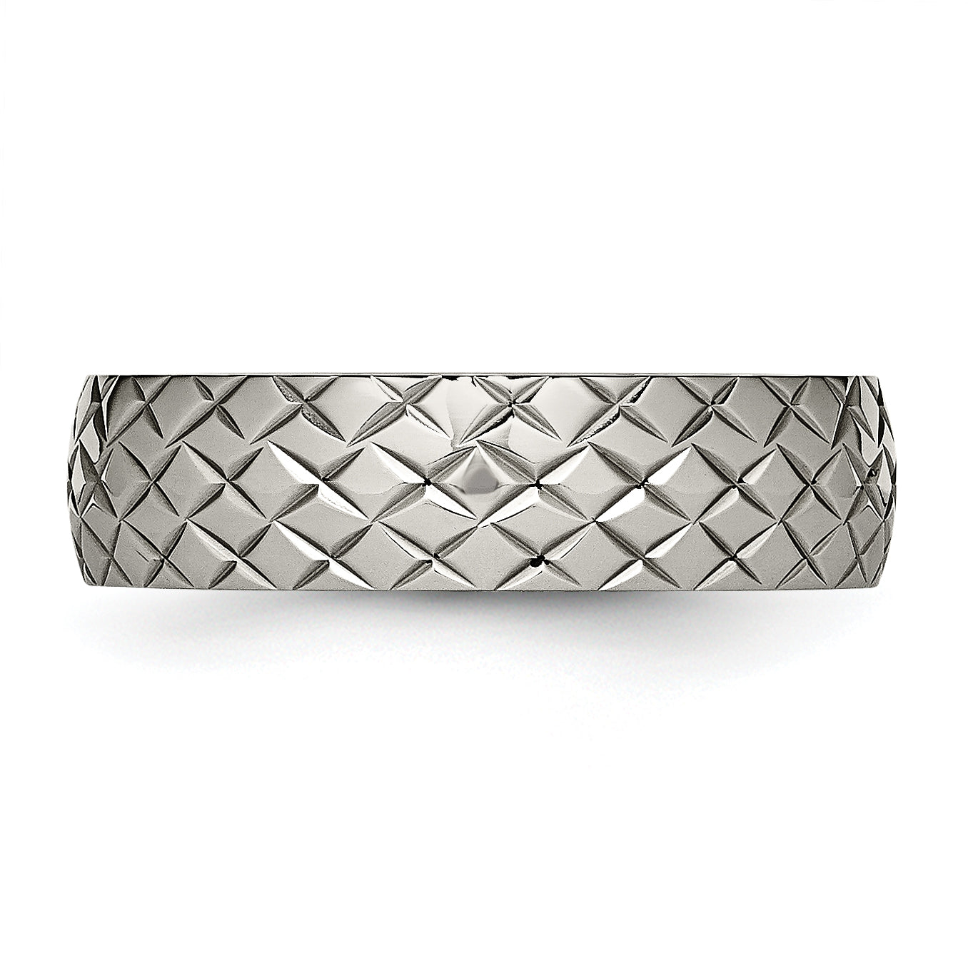 Polished & Textured Wedding Band in Titanium, 6mm