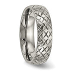 Polished & Textured Wedding Band in Titanium, 6mm