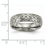 Polished & Textured Wedding Band in Titanium, 6mm