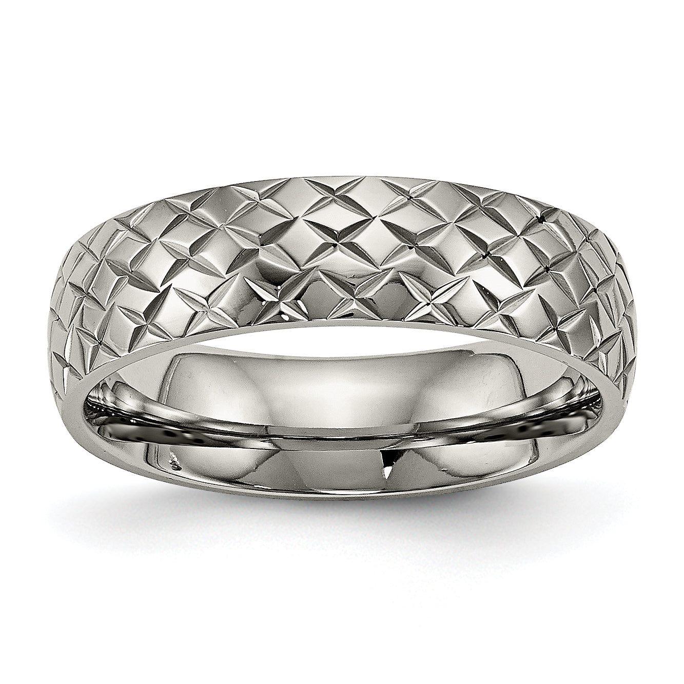 Titanium Polished and Textured 6mm Band Main image