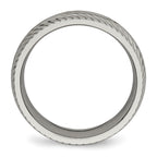 Diamond-Cut Comfort-Fit Wedding Band in Titanium, 7mm