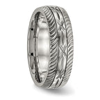 Diamond-Cut Comfort-Fit Wedding Band in Titanium, 7mm