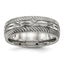 Titanium Polished Diamond Cut 7mm Band