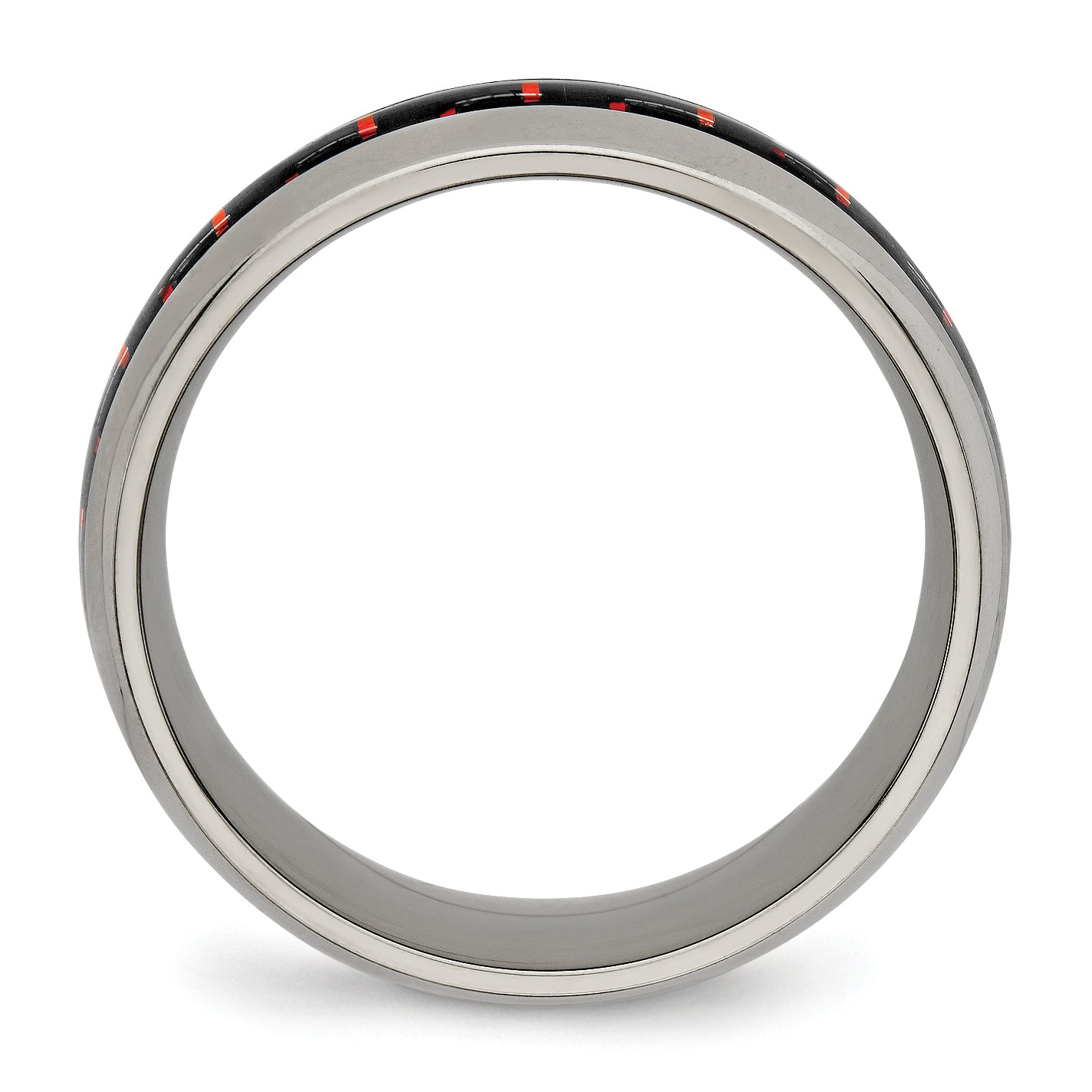 Carbon Fiber Inlay Wedding Band in Titanium, 8mm Secondary image