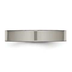 Titanium Polished 4mm Flat Comfort Fit Band