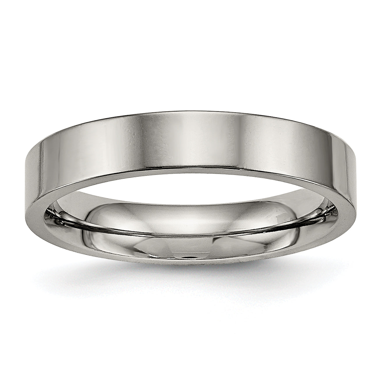 Titanium Polished 4mm Flat Comfort Fit Band