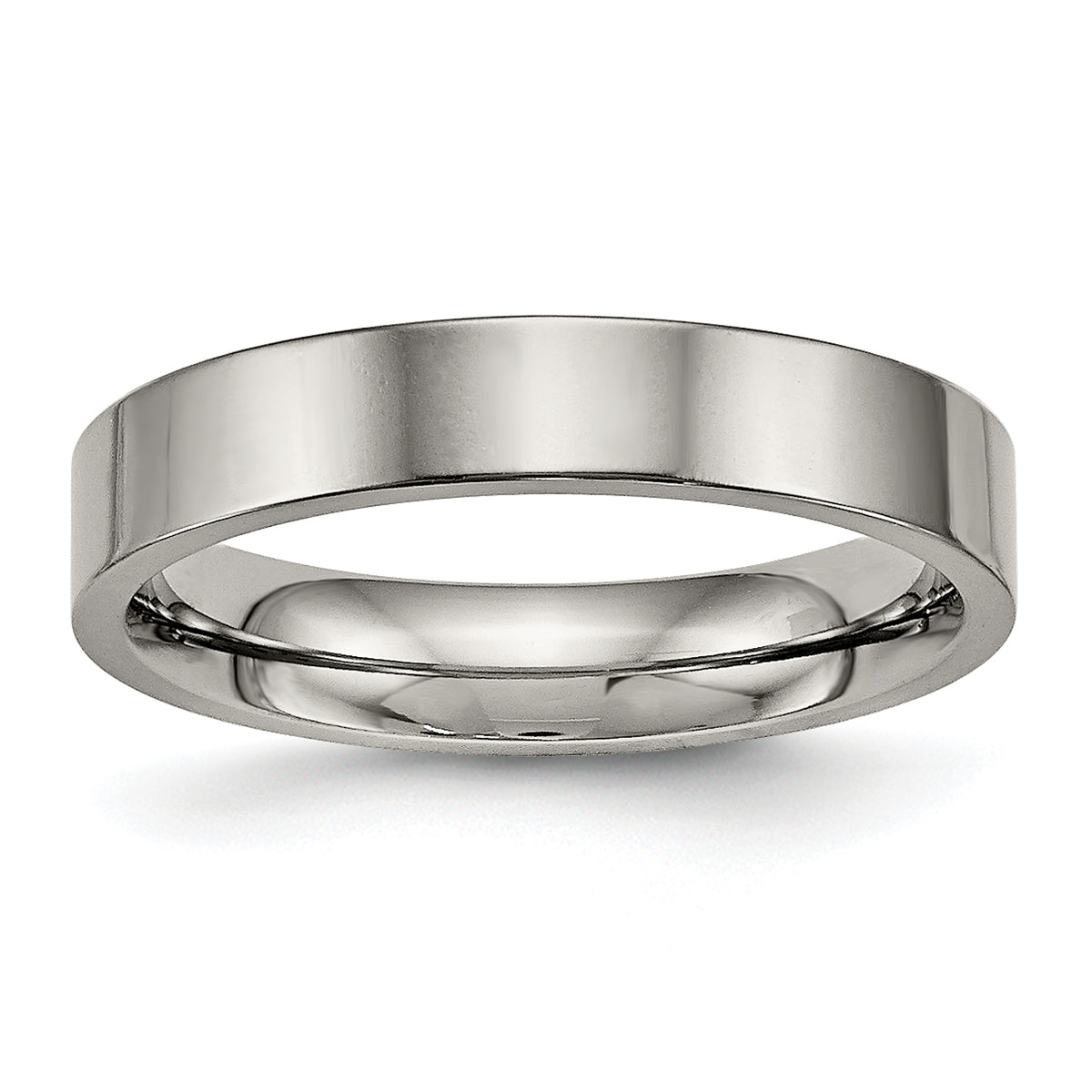 Titanium Polished 4mm Flat Comfort Fit Band