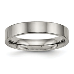 Titanium Polished 4mm Flat Comfort Fit Band