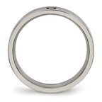Comfort-Fit CZ Wedding Band in Titanium, 4mm