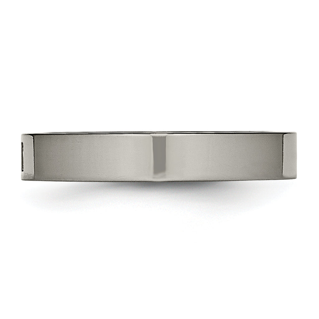 Comfort-Fit CZ Wedding Band in Titanium, 4mm