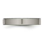 Comfort-Fit CZ Wedding Band in Titanium, 4mm