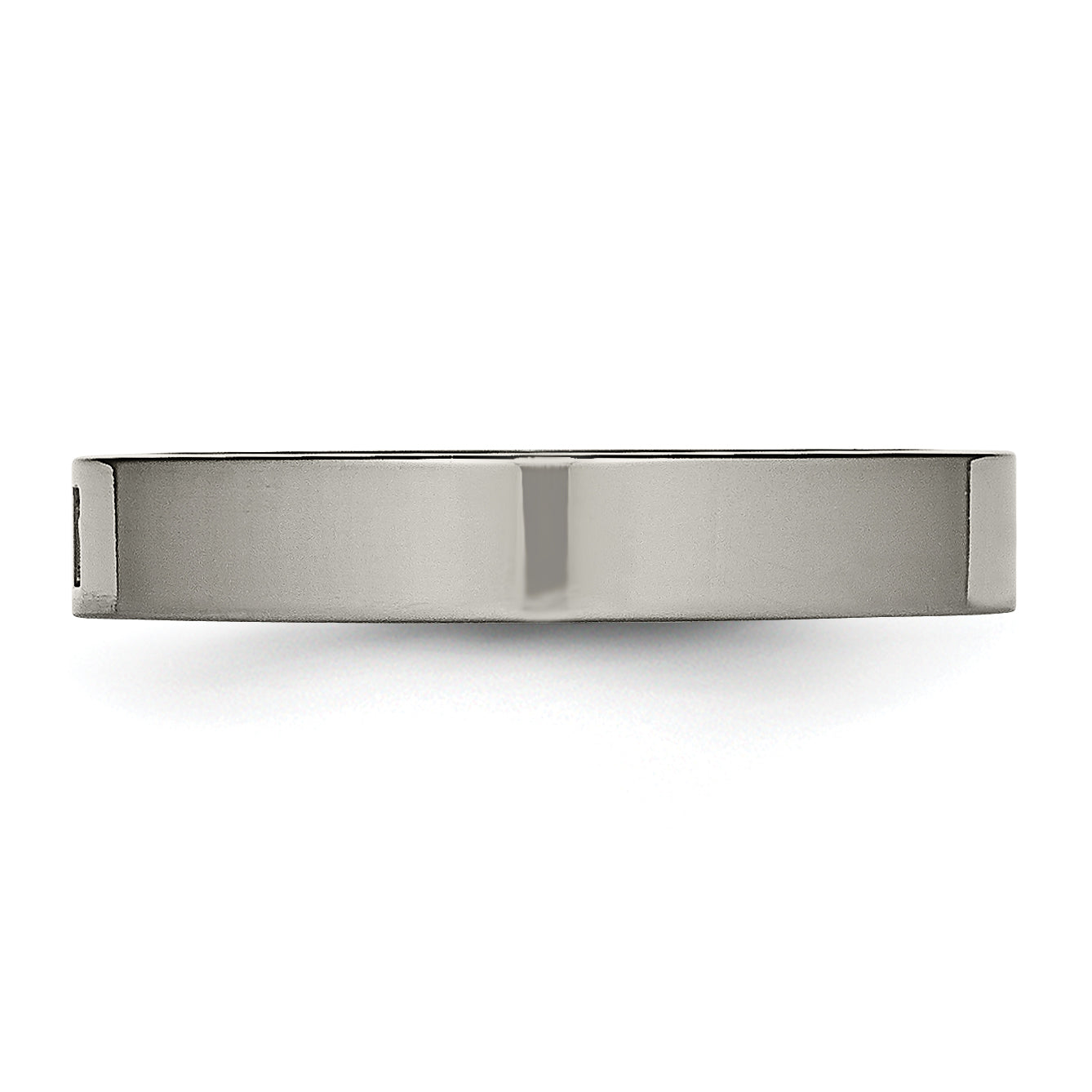 Comfort-Fit CZ Wedding Band in Titanium, 4mm