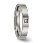 Comfort-Fit CZ Wedding Band in Titanium, 4mm