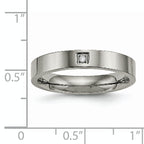 Comfort-Fit CZ Wedding Band in Titanium, 4mm