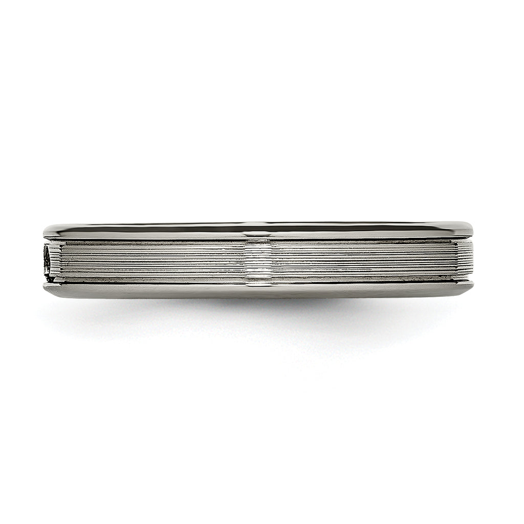 CZ Comfort-Fit Wedding Band in Titanium, 3.75mm