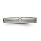 CZ Comfort-Fit Wedding Band in Titanium, 3.75mm