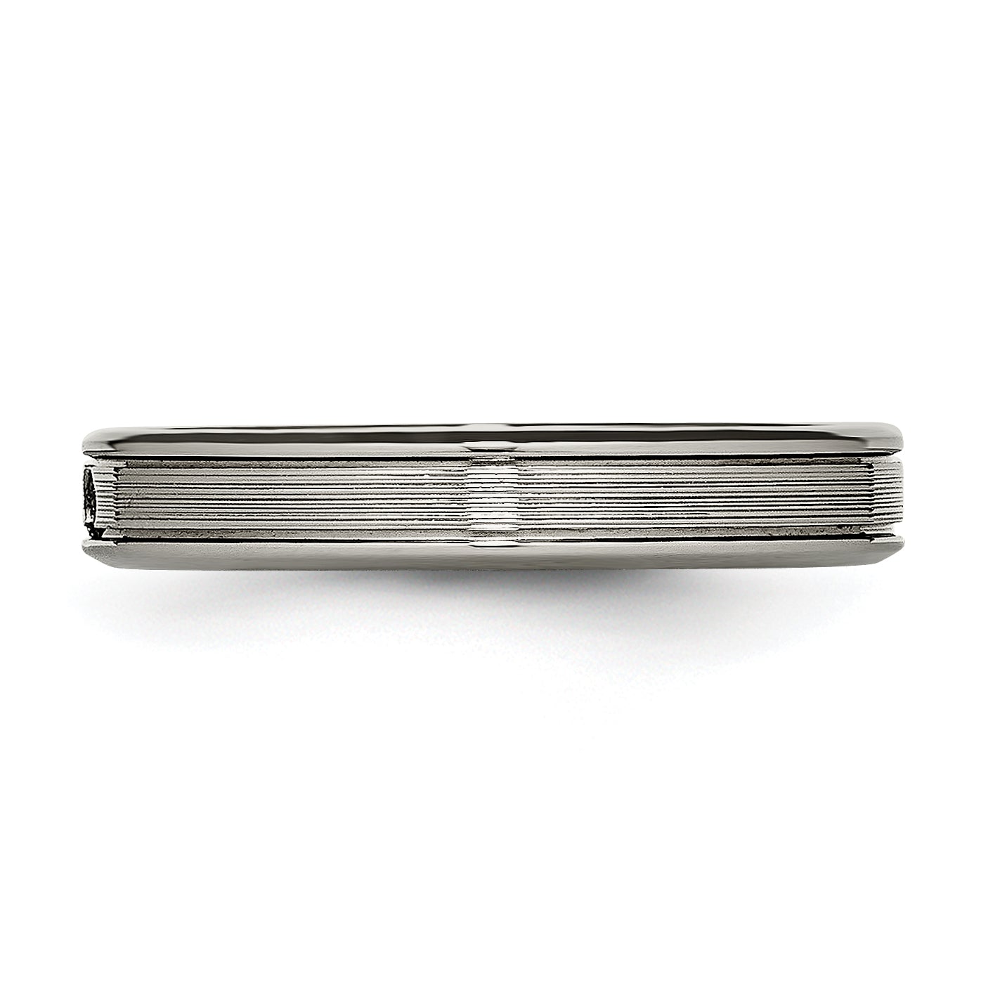 CZ Comfort-Fit Wedding Band in Titanium, 3.75mm