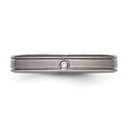 CZ Comfort-Fit Wedding Band in Titanium, 3.75mm