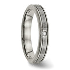 CZ Comfort-Fit Wedding Band in Titanium, 3.75mm
