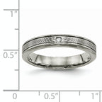 CZ Comfort-Fit Wedding Band in Titanium, 3.75mm