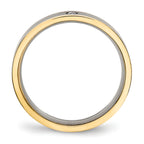 CZ Comfort-Fit Wedding Band in Titanium with Gold IP, 5mm