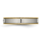 CZ Comfort-Fit Wedding Band in Titanium with Gold IP, 5mm