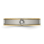 CZ Comfort-Fit Wedding Band in Titanium with Gold IP, 5mm