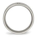 CZ Comfort-Fit Wedding Band in Titanium, 5mm