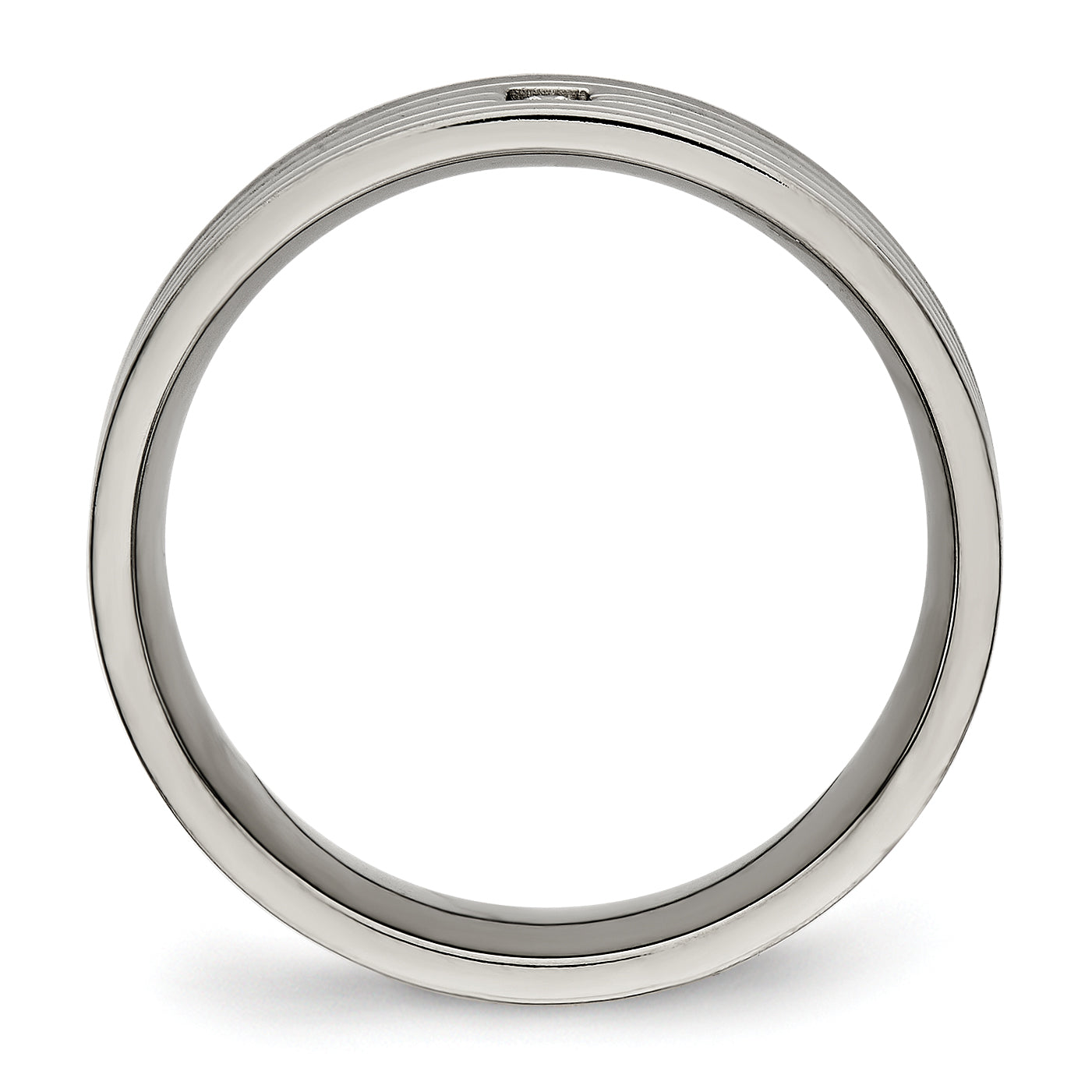 CZ Comfort-Fit Wedding Band in Titanium, 5mm