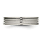 CZ Comfort-Fit Wedding Band in Titanium, 5mm